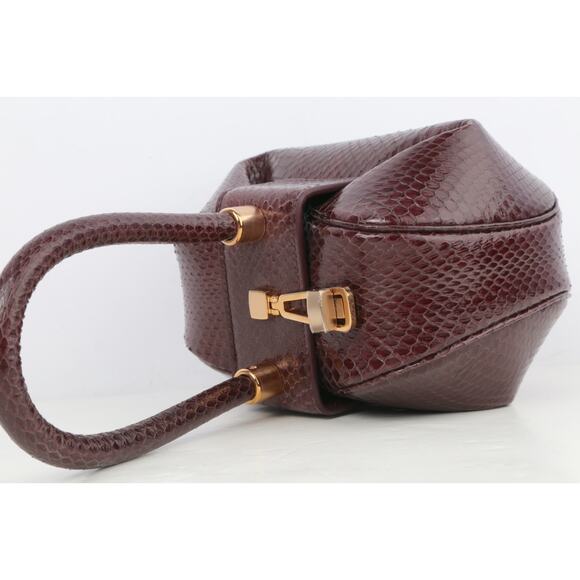 Gabriela Hearst Demi Bag Brown Snakeskin Leather Top Handle - Picture 11 of 16